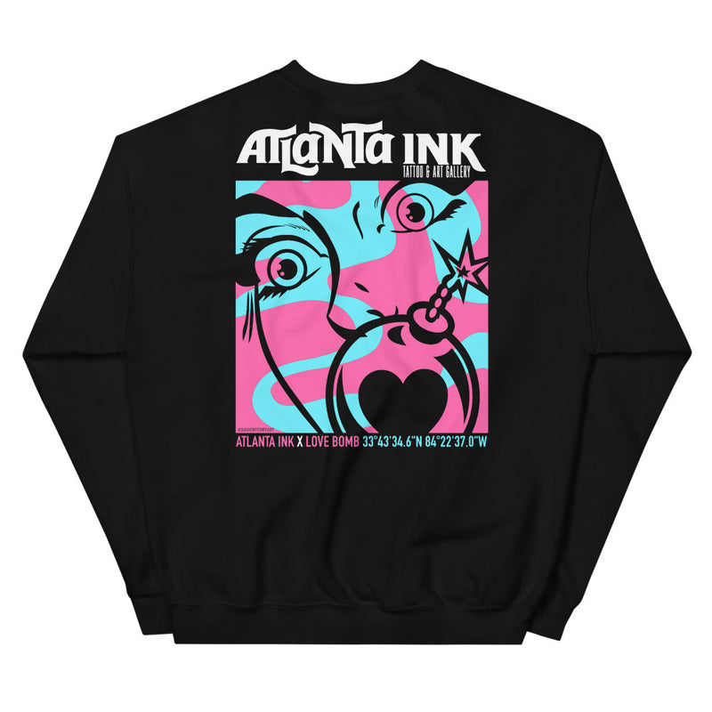 ATLANTA INK x LOVE BOMB Black Sweatshirt